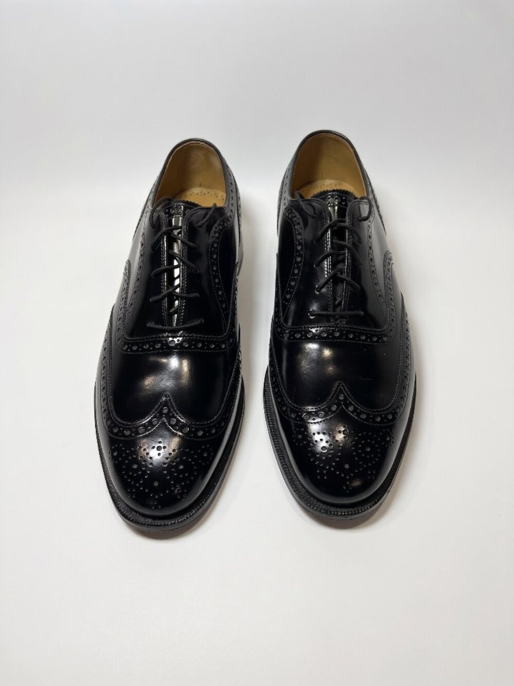Johnston & Murphy Crown Aristocraft Black Wingtip Oxfords | US 10.5